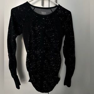 Athleta Speedlight Long Sleeve Top - Black with Specks - Size S